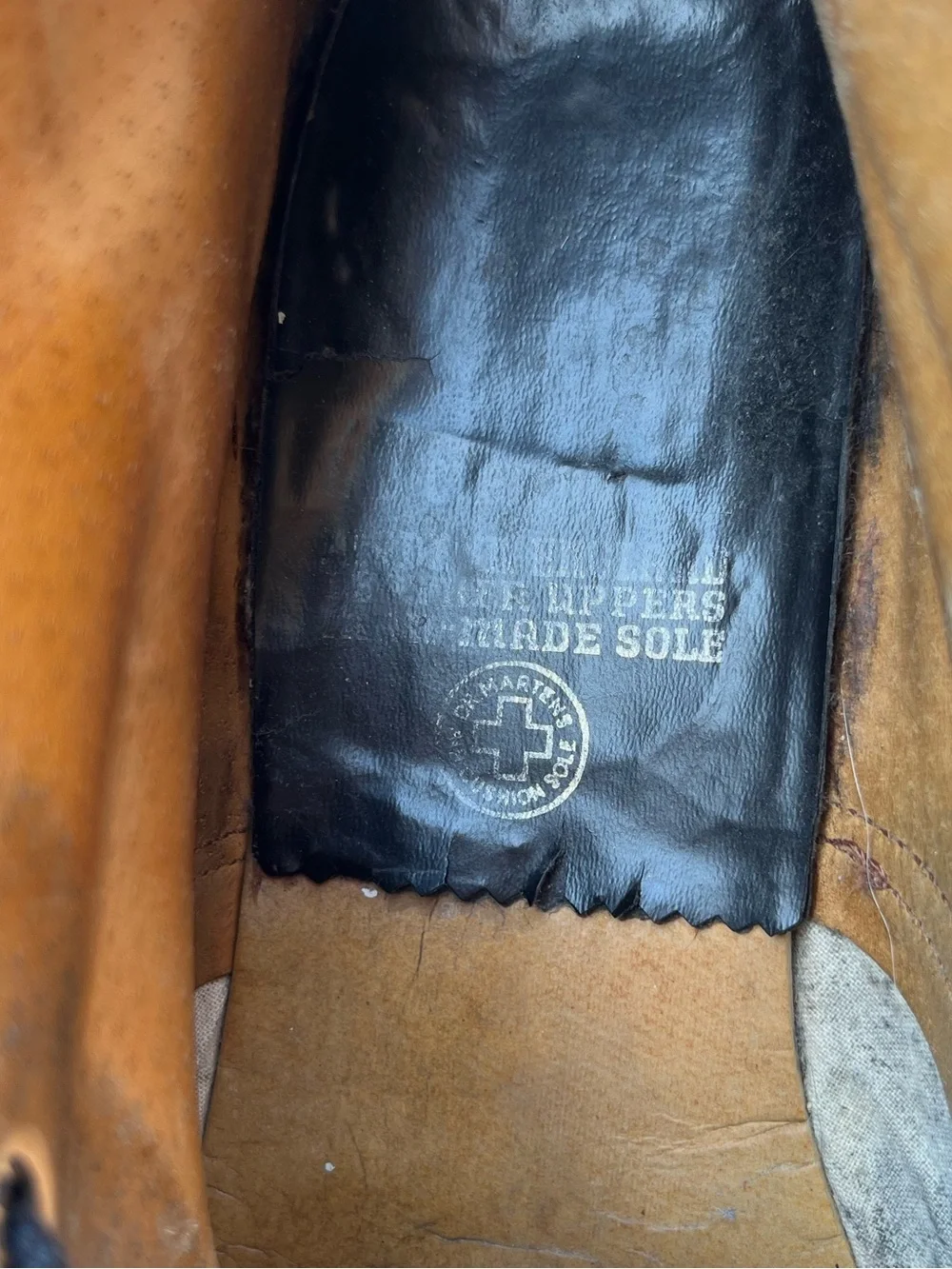 Vintage Dr. Doc Martens Black Leather Boots 6 Eyelet Made in England Size 10